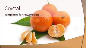  Presentation with design awards - Presentation theme having isolated tangerine element of design background and a lemonade colored foreground