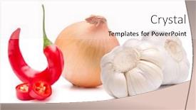  Presentation with onion - Presentation theme with isolated-vegetables-onion-garlic-chili background and a sky blue colored foreground