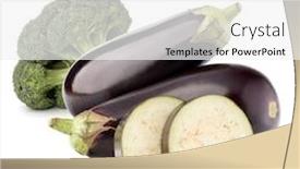  Presentation with eggplant - Presentation design with isolated-vegetables-raw-eggplant background and a white colored foreground