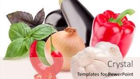  Presentation with eggplant - Slide set featuring isolated-vegetables-sweet-bell-pepper background and a lemonade colored foreground