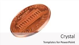  Presentation with isolation - Colorful presentation theme enhanced with isolation of a us penny backdrop and a white colored foreground