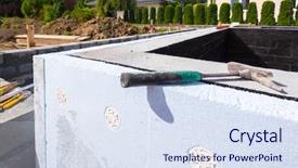  Presentation with house foundation - Beautiful theme featuring isolation of the concrete foundation backdrop and a sky blue colored foreground