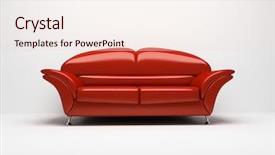  Presentation with red black and white - Theme having isolation room - red sofa isolated on white background and a lemonade colored foreground