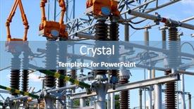  Presentation with electrical transformers - Audience pleasing PPT theme consisting of isolators and transformers backdrop and a teal colored foreground