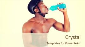  Presentation with african marriage - Slide deck enhanced with isotonic - handsome male african sportsman drinking background and a  colored foreground