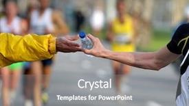  Presentation with runner - PPT theme having isotonic - runner take a bottle background and a gray colored foreground