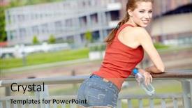  Presentation with fitness - Presentation featuring isotonic - urban sports - fitness background and a mint green colored foreground