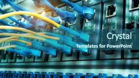  Presentation with ethernet - Cool new slide set with isp - cables connected to an optic backdrop and a ocean colored foreground