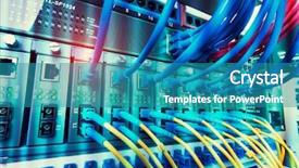  Presentation with isp - Cool new slide deck with isp - fiber optic cables connected backdrop and a teal colored foreground