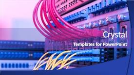  Presentation with ethernet - Amazing presentation having isp - fiber optic cables connected backdrop and a royal blue colored foreground
