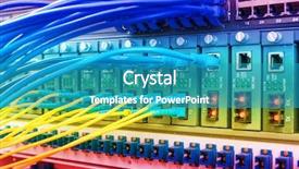  Presentation with isp - Beautiful PPT theme featuring isp - fiber optic cables connected backdrop and a teal colored foreground