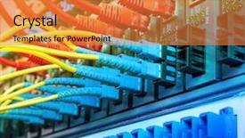  Presentation with ethernet - Cool new theme with isp - fiber optic cables connected backdrop and a gold colored foreground