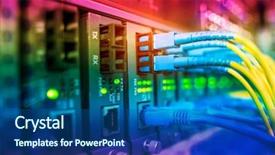  Presentation with isp - Slides having isp - network cable connecting on network background and a ocean colored foreground