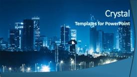  Presentation with blue night - Beautiful PPT theme featuring israel - panorama of tel aviv city backdrop and a ocean colored foreground