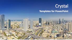  Presentation with panoramic london skyline iconic - Audience pleasing slide deck consisting of israel - panoramic shot of tel aviv backdrop and a ocean colored foreground