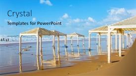  Presentation with winter storm - Theme enhanced with israel-beach-canopies background and a light blue colored foreground