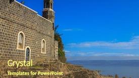  Presentation with jesus bread - Cool new PPT layouts with primacy - tabgha sea of galilee backdrop and a teal colored foreground