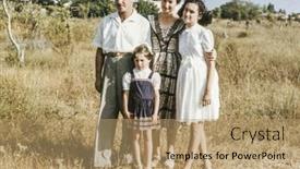  Presentation with family photo - Amazing slide deck having israel-circa-1960-vintage-photo backdrop and a coral colored foreground