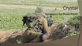  Presentation with defense - Audience pleasing presentation theme consisting of israel defense forces - paratroopers brigade backdrop and a mint green colored foreground