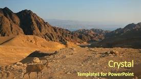  Presentation with famel leader - PPT theme consisting of israel desert - wild goat - leader background and a  colored foreground