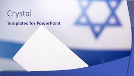  Presentation with israel flag - PPT theme featuring israel-election-banner-background-ballot background and a sky blue colored foreground
