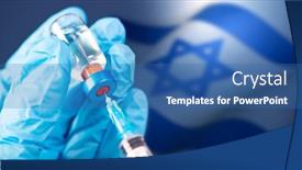  Presentation with vaccination - Beautiful PPT theme featuring israel-flag-with-vaccine-mass backdrop and a ocean colored foreground