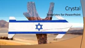  Presentation with israel flag - PPT layouts enhanced with israel flag wooden sign background and a light blue colored foreground