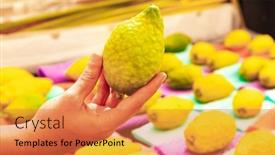  Presentation with israel - PPT theme with israel-jerusalem-pre-holiday-bazaar background and a coral colored foreground