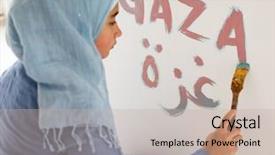  Presentation with arabic writing - Cool new slides with israel palestine conflict - arabic muslim girl writing messages backdrop and a mint green colored foreground