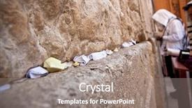  Presentation with scroll paper - Presentation theme having israel paper scroll - man praying at the wailing background and a gray colored foreground