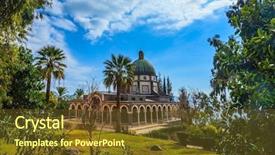  Presentation with galilee - Amazing slide deck having israel sea of galilee beach backdrop and a tawny brown colored foreground