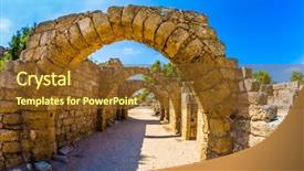  Presentation with ancient israel - Beautiful PPT theme featuring israel sunny spring day excursion backdrop and a tawny brown colored foreground