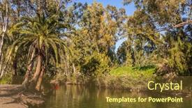  Presentation with baptism - Beautiful presentation theme featuring israel-the-jordan-river backdrop and a tawny brown colored foreground