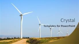  Presentation with farm equipment - Audience pleasing PPT theme consisting of israel-wind-generator-wind-farm backdrop and a light blue colored foreground