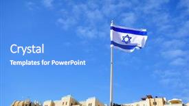  Presentation with israel - Slide deck featuring israeli flag in jerusalem israel background and a light blue colored foreground