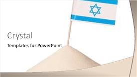 Presentation with white sand - Slide deck enhanced with israeli-toothpick-flag-on-pile background and a white colored foreground