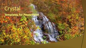  Presentation with falls - Slide set featuring issaqueena-falls-during-autumn-season background and a tawny brown colored foreground