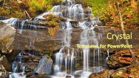  Presentation with falls - Presentation design consisting of issaqueena-falls-during-autumn-season background and a tawny brown colored foreground
