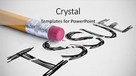  Presentation with issue - Slide deck enhanced with issues - word issue against pencil background and a white colored foreground