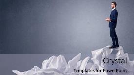  Presentation with businessman standing on maze - Presentation having issues challenges - thoughtful young businessman standing background and a light gray colored foreground