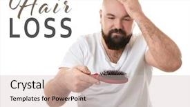  Presentation with hair brush - Colorful PPT theme enhanced with issues concerns - hair loss concept man backdrop and a soft green colored foreground