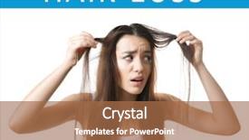  Presentation with hair loss - Beautiful presentation design featuring issues concerns - hair loss concept young woman backdrop and a coral colored foreground