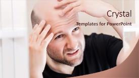  Presentation with hair loss - Colorful PPT layouts enhanced with issues concerns - male alopecia or hair loss backdrop and a lemonade colored foreground