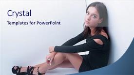  Presentation with behavioral problem mentally retarde - Slide deck having issues concerns - young woman thinks background and a sky blue colored foreground