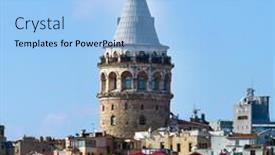  Presentation with istanbul - Slide deck featuring young businessman thinking about scm background and a dark gray colored foreground