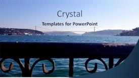  Presentation with istanbul - Slide deck featuring istanbul-bosphorus-balcony-view background and a light blue colored foreground