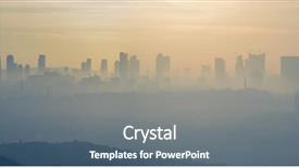  Presentation with istanbul - Slide deck consisting of istanbul business district during foggy background and a gray colored foreground