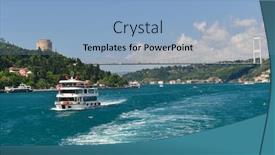  Presentation with istanbul - Audience pleasing presentation theme consisting of continent - istanbul cityscape in a cloudy backdrop and a light blue colored foreground