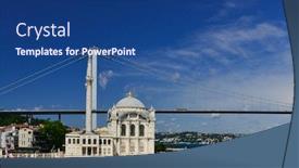  Presentation with istanbul - Cool new presentation theme with istanbul-cityscape-ortakoy-mosque backdrop and a ocean colored foreground