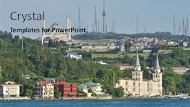  Presentation with high-school - Presentation design featuring military high school - istanbul turkey background and a light blue colored foreground